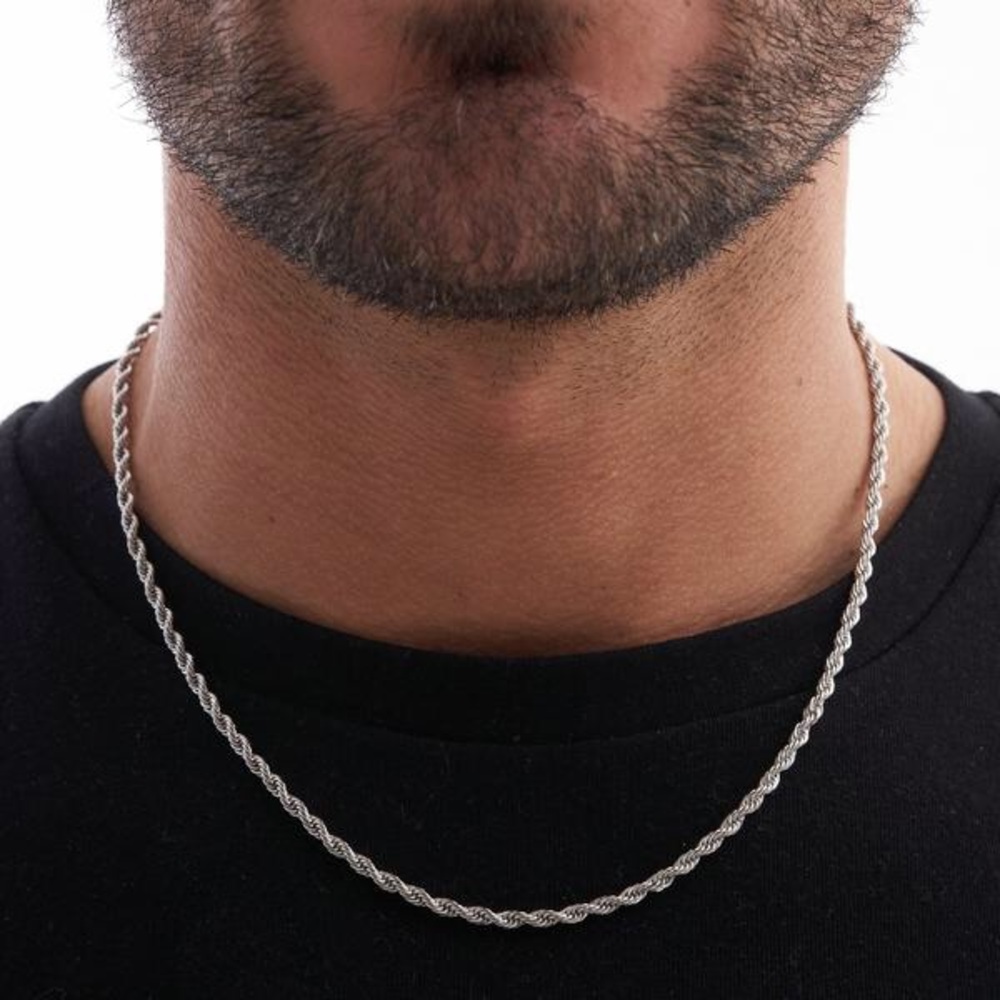 CRAFTD London 63cm Rope Chain in Silver (3mm)